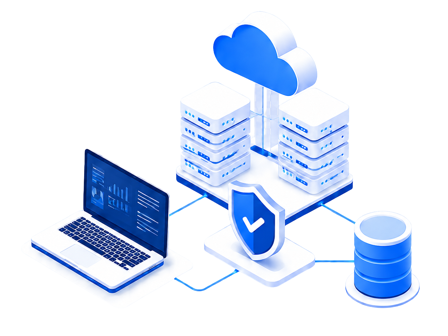 Shared hosting server illustration